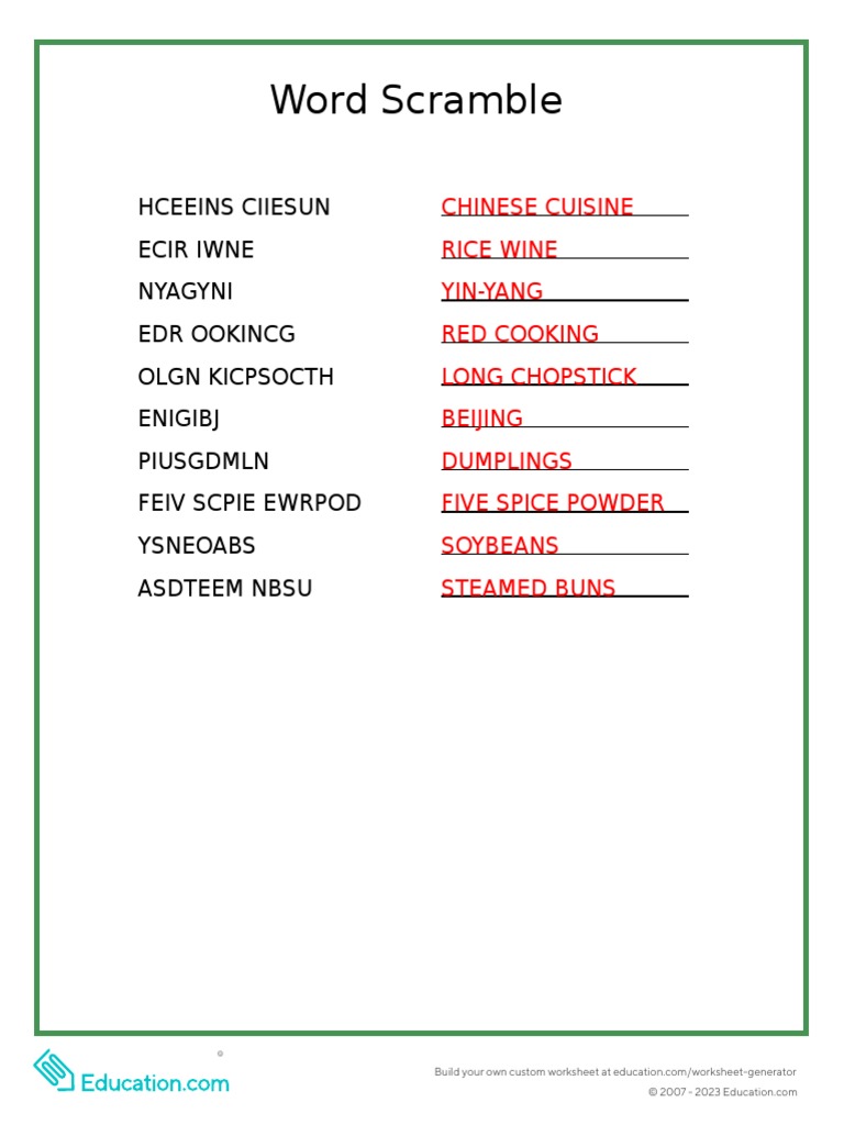 Worksheet Answerkey | PDF