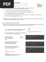 Worksheet 01 - Introduction To Python