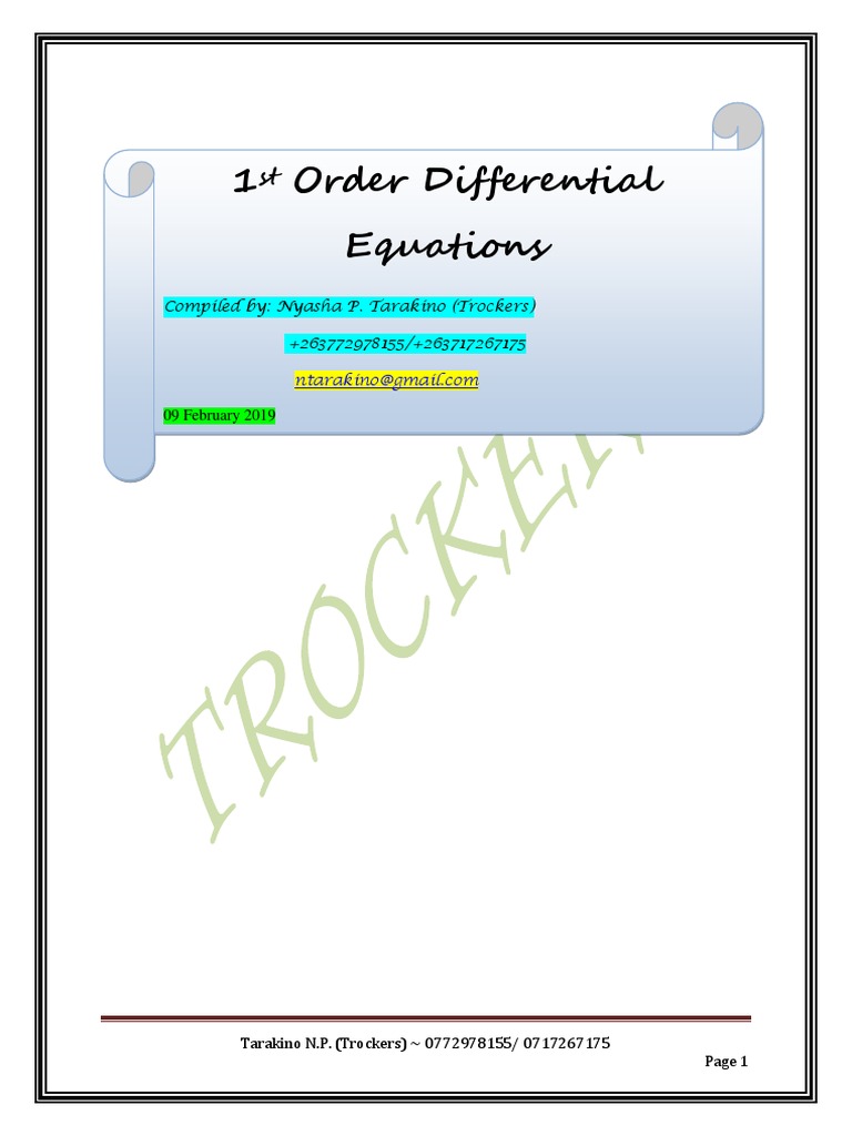 ORDINARY DIFFERENTIAL EQUATIONS PDF MDU visual data 5