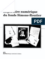 Répertoire Numérique Du Fonds Simone-Routier