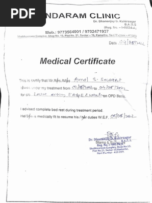 medical certificate