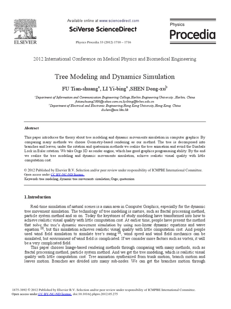 Tree Modeling and Dynamics Simulation | PDF | 3 D Computer Graphics ...