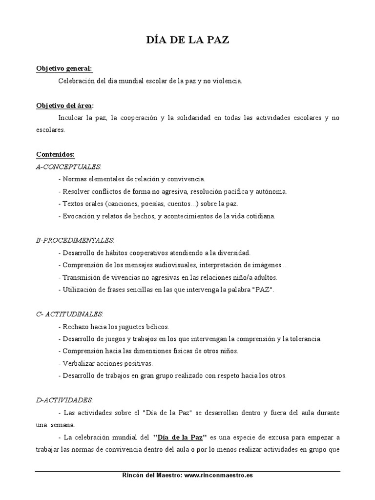 Actividades para el Día de la Paz | PDF | Paz