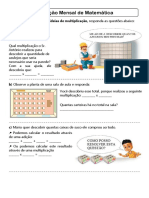 Avaliação Mensal de Matemática - Multiplicação