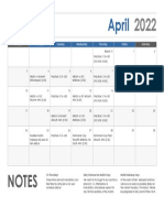 April Tennis Schedule