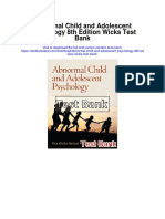 Abnormal Child and Adolescent Psychology 8th Edition Wicks Test Bank