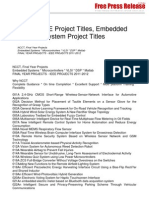 2010 IEEE Project Titles, Embedded System Project Titles