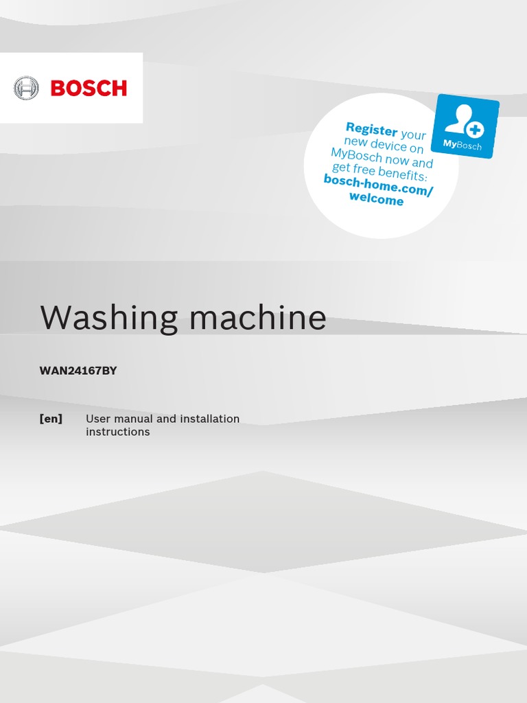 Manual Bosch washing machine PDF Ac Power Plugs And Sockets