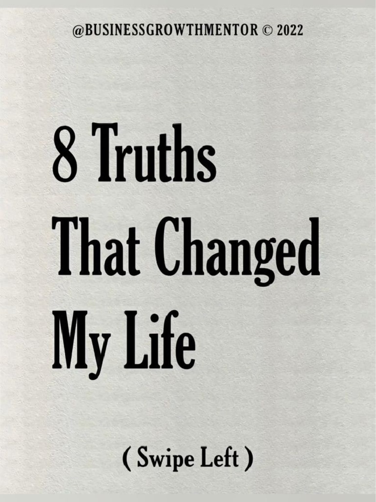 8 Truths That Changed My Life | PDF