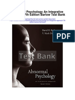 Abnormal Psychology An Integrative Approach 7th Edition Barlow Test Bank