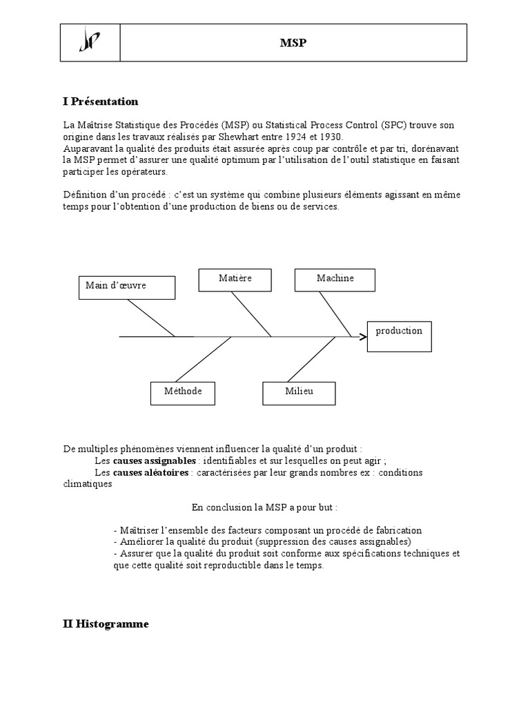 Maîtrise Statistique des Procédés (MSP) | PDF | Statistiques
