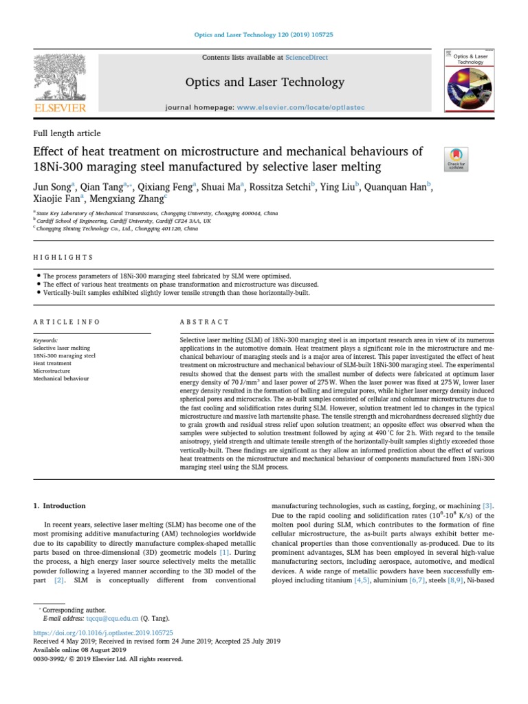 Effect of Heat Treatment On Microstructure and Mechanical Behaviours of ...
