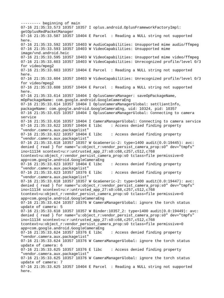 Android Camera Debug Logs | PDF | Pointer (Computer Programming) | Software