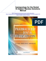 Applied Pharmacology For The Dental Hygienist 7th Edition Haveles Solutions Manual