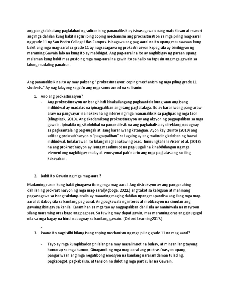 Fil Research (Suliranin) | PDF