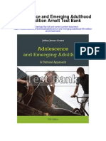 Adolescence and Emerging Adulthood 5th Edition Arnett Test Bank