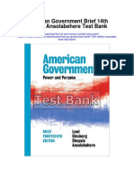 American Government Brief 14th Edition Ansolabehere Test Bank