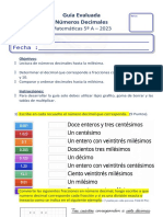 Guía Matemáticas 5ºA - 2023 - Decimales 1