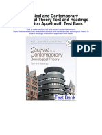 Classical and Contemporary Sociological Theory Text and Readings 3rd Edition Appelrouth Test Bank
