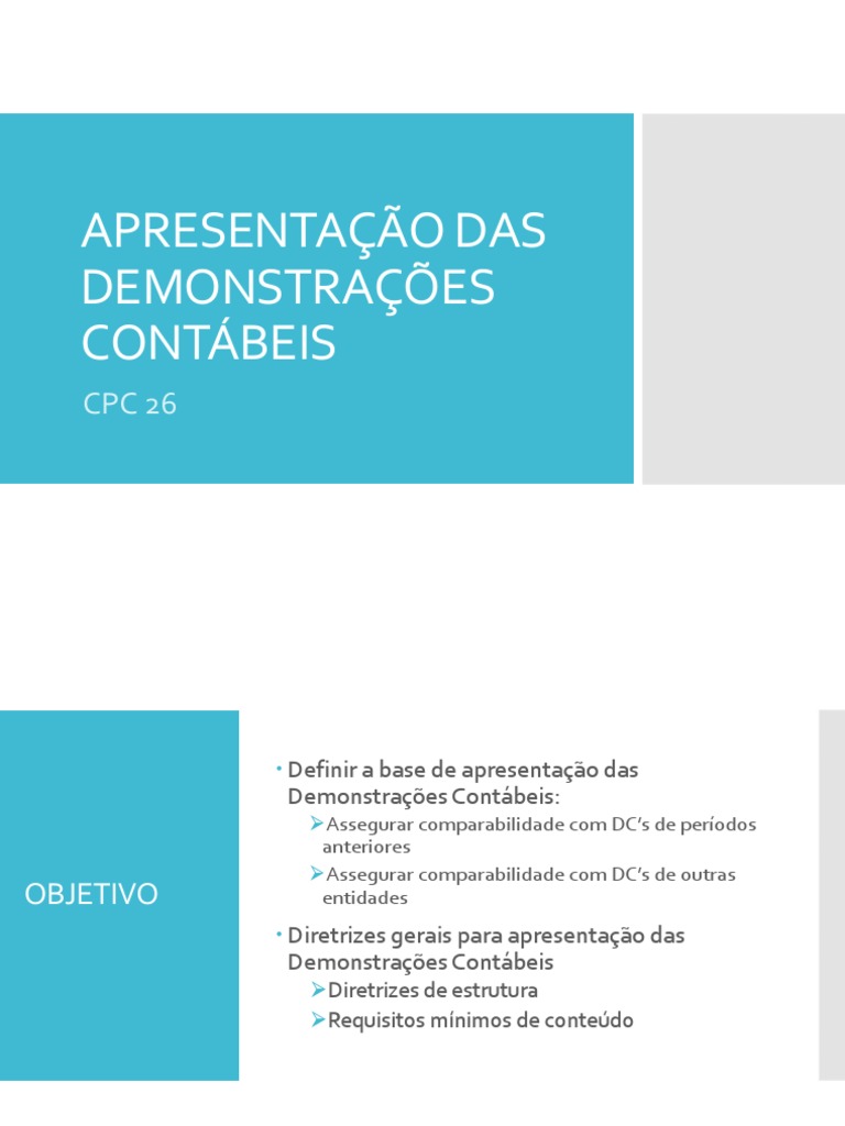 Resumo das Demonstrações Contábeis CPC 26 | PDF