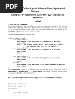 Switch and If-Else Statements