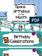 Birthdays Month Space: Created by Linda Wallis