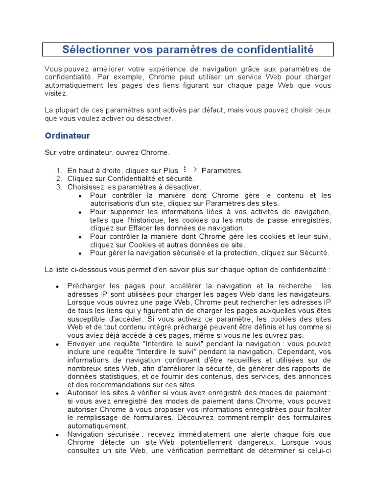 Gérer Les Paramètres de Confidentialité PDF — free download