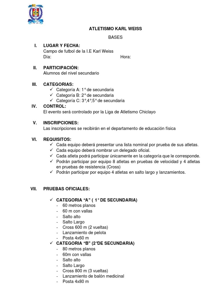 Bases Atletismo 2023 | PDF | Deporte del atletismo | Deportes