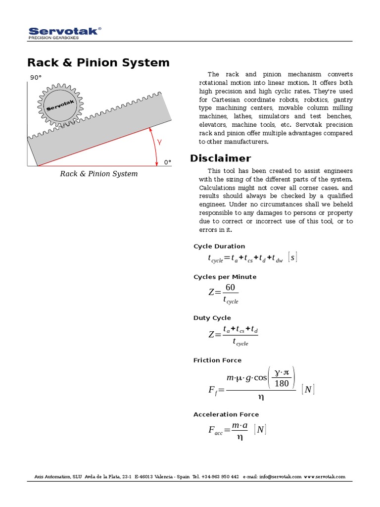 Help Engineering Calculator Racknpinion PDF Torque Force