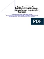 Anthropology of Language An Introduction To Linguistic Anthropology 3rd Edition Harriet Joseph Ottenheimer Test Bank