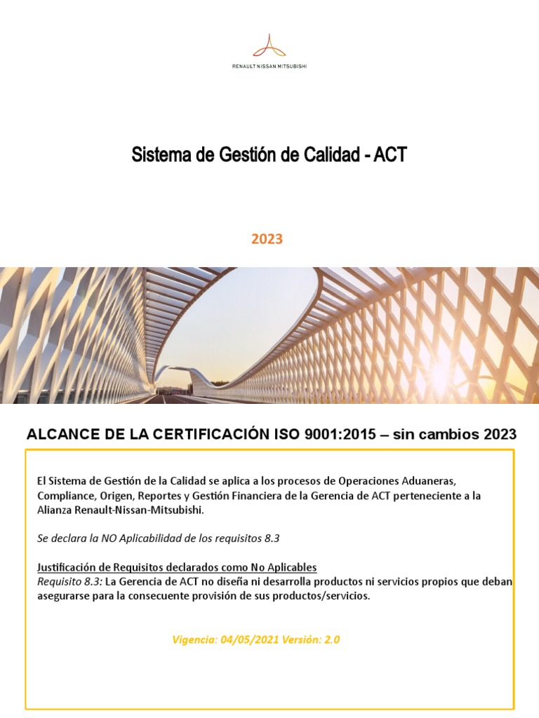 Inducción SGC 2023 | PDF | Calidad (comercial) | Sistema de manejo de ...