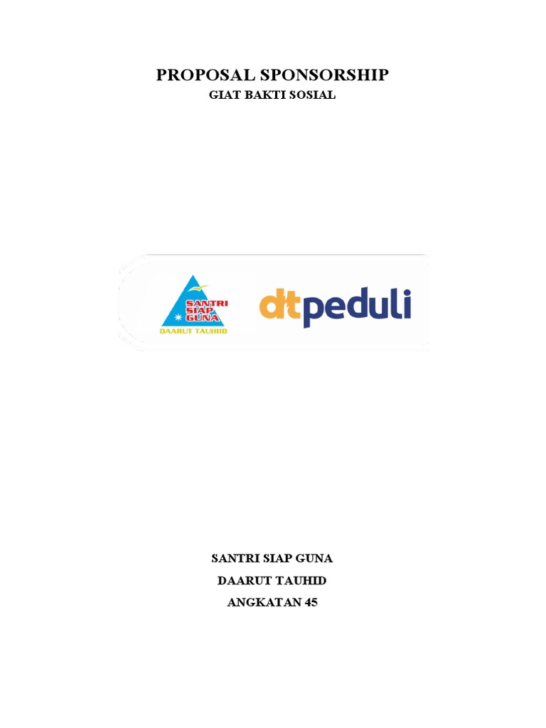 Proposal Sponsorship Bakti Sosial SSG DT | PDF