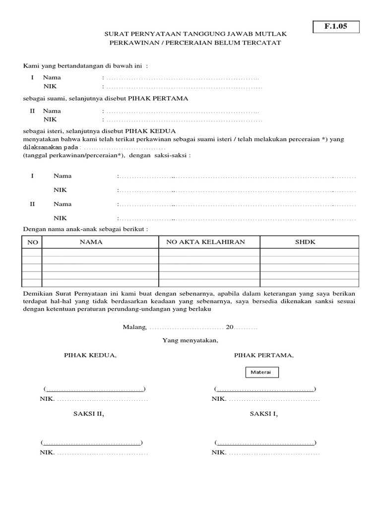 dispendukcapil-opd-FORM F-1.05 | PDF