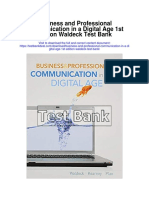 Business and Professional Communication in A Digital Age 1st Edition Waldeck Test Bank