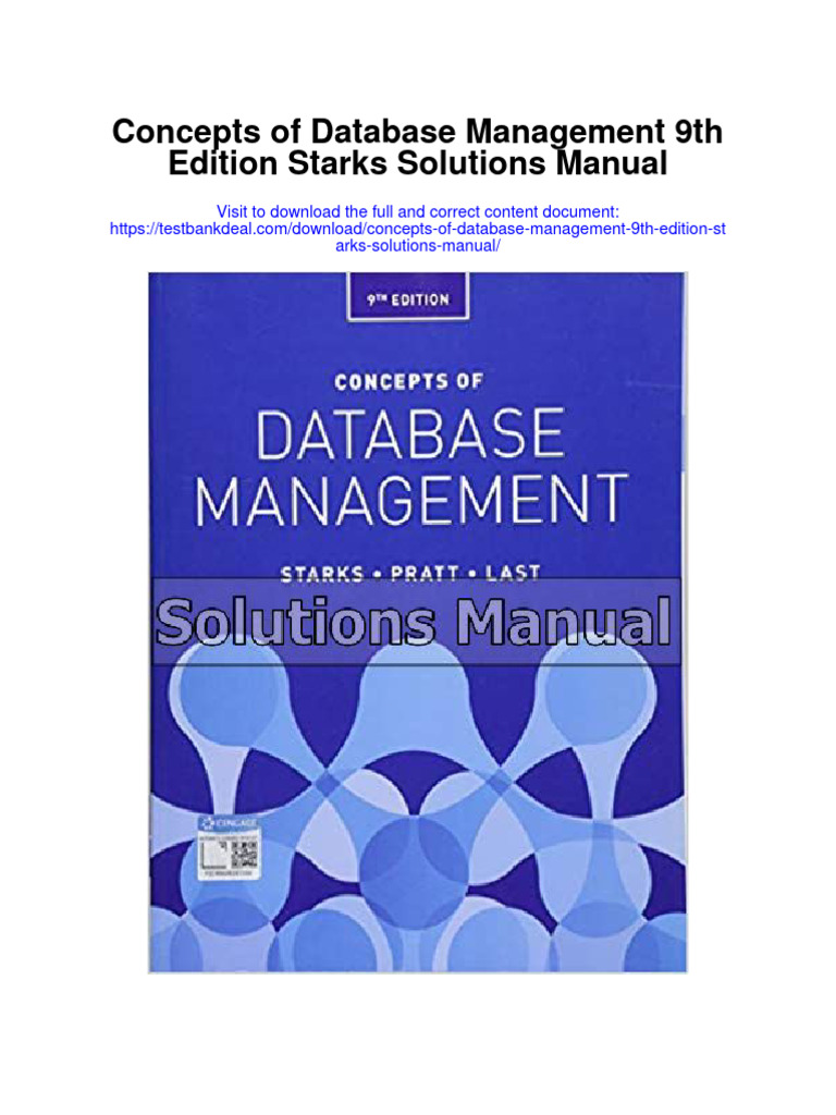 Concepts of Database Management 9th Edition Starks Solutions Manual