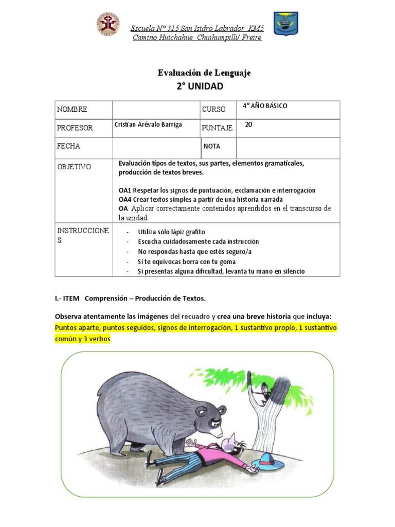 Lenguaje 4° Unidad 2 | PDF | Predicado (Gramática) | Oración (Lingüística)