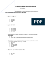 Encuesta Sobre La Atención Al Cliente Del Banco Nacional de Bolivia