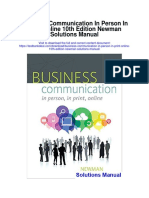 Business Communication in Person in Print Online 10th Edition Newman Solutions Manual