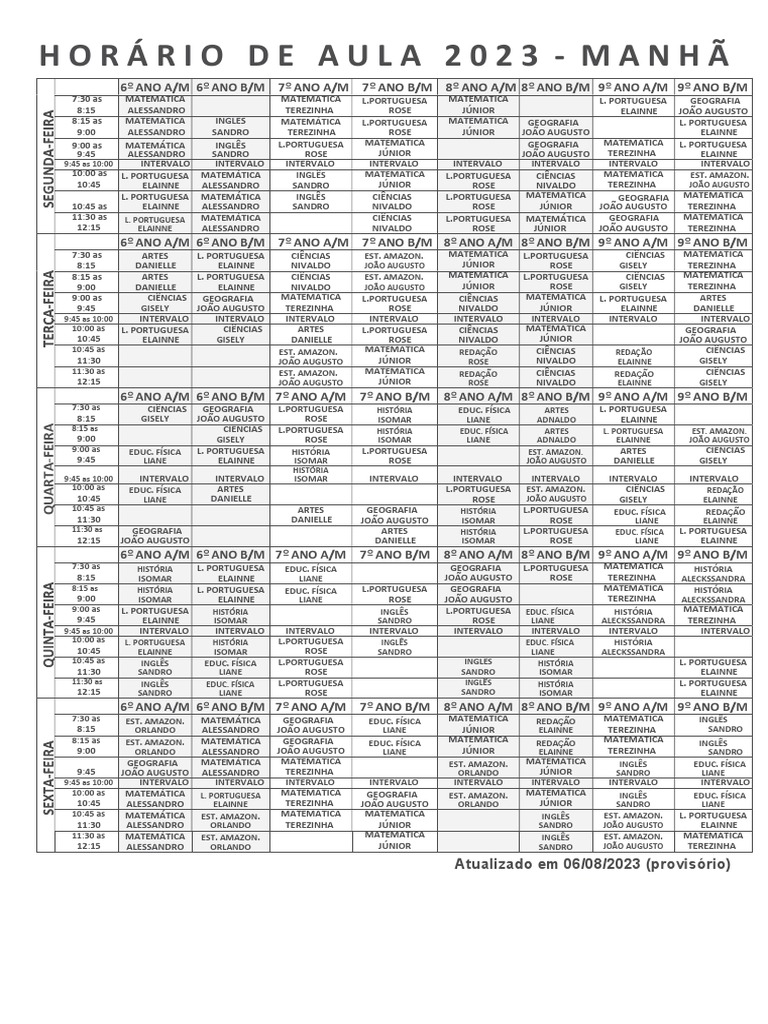 Horario Bm