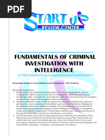 CDI 1 Fundamentals of Criminal Investigation With Intelligence 1
