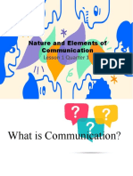 Oral Com. L1 Nature and Elements of Communication