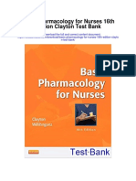 Basic Pharmacology For Nurses 16th Edition Clayton Test Bank