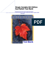 Calculus Single Variable 6th Edition Hughes Hallett Test Bank