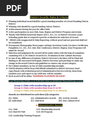 Lions Award