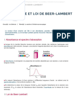 Absorbance Et Loi de Beer-Lambert - Fiche de Révision - Annabac