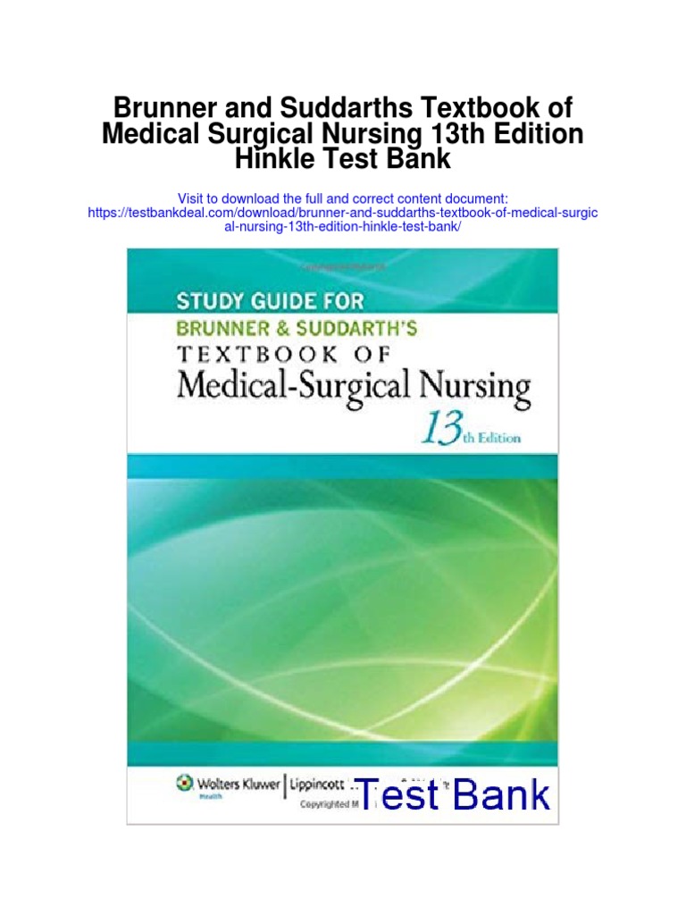 Brunner and Suddarths Textbook of Medical Surgical Nursing 13th Edition