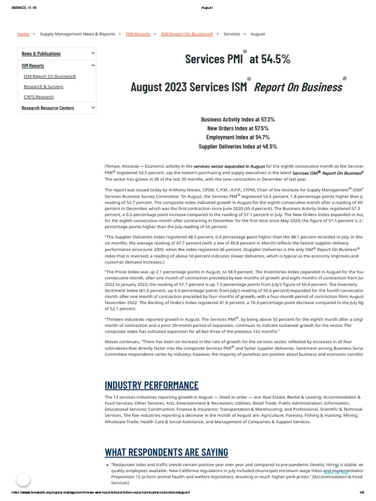 Ism Pmi PDF Economies Business