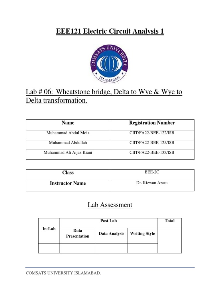 Wheatstone Bridge & Delta-Wye Lab Guide | PDF | Electrical Resistance ...