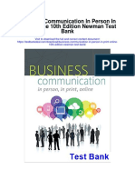 Business Communication in Person in Print Online 10th Edition Newman Test Bank