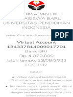 Virtual Account Calon Mahasiswa Baru UPI